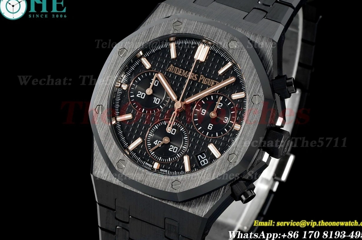 Oak Ceramic Black Clone 26240CE Super APS 41mm Cer SH4401 Chrono Royal Dial 0515